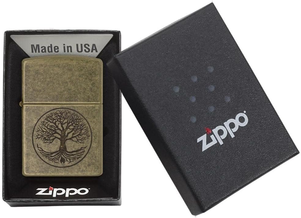 Personalized American Classic Elegant Design Lighter Zippo - Free Engraving - Christmas, Halloween & Valentines Day Gift (Tree)