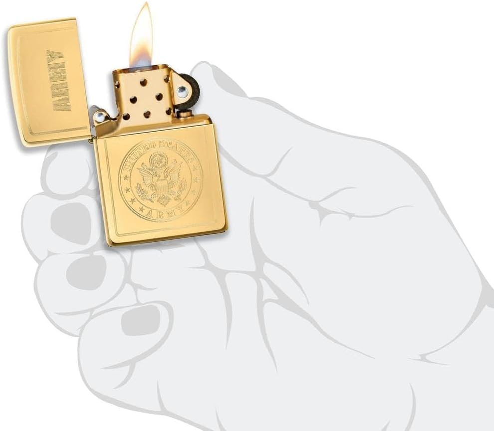 Custom Personalized ZIPPO Classic US Army Windproof Oil Lighter Engraving Christmas, Halloween & Valentines Day Gift (Army GD)