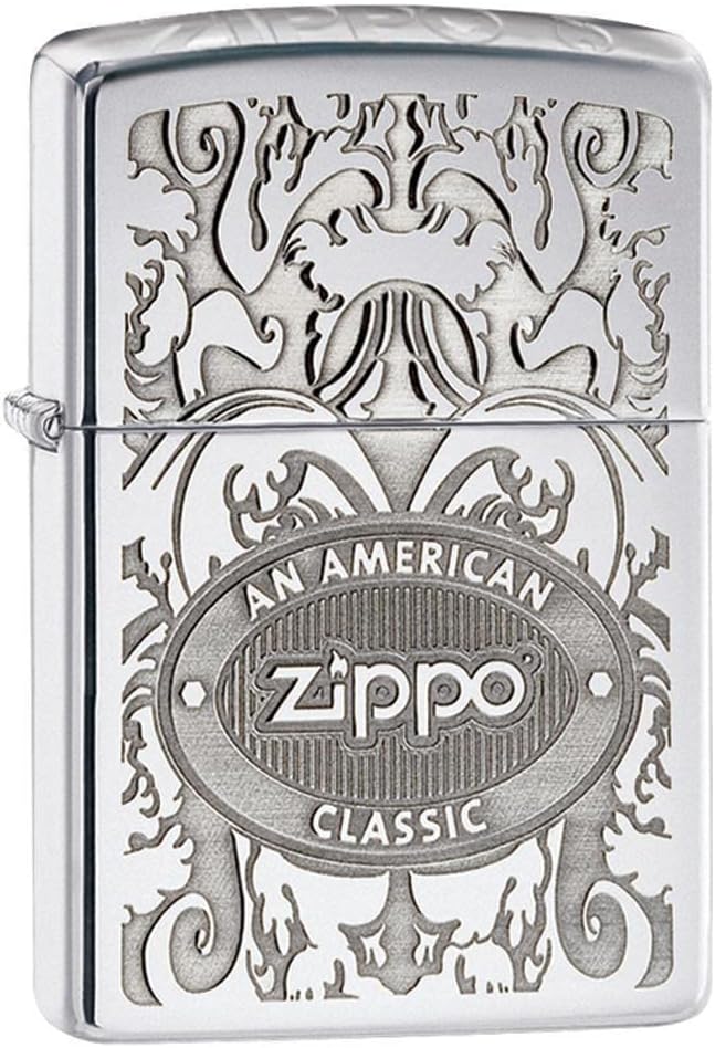 Personalized American Classic Elegant Filigree Lighter Zippo - Free Engraving # 24751 - Christmas, Halloween & Valentines Day Gift