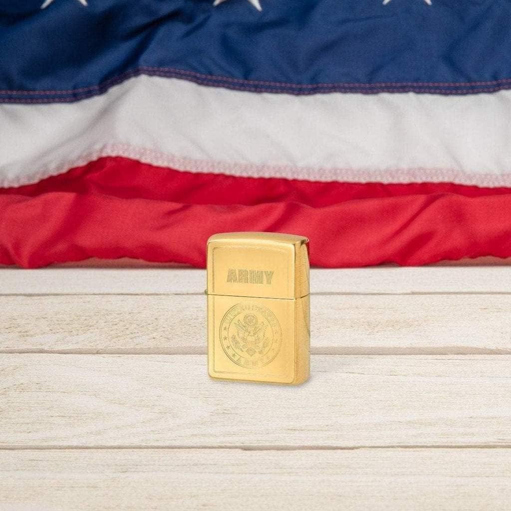 Custom Personalized ZIPPO Classic US Army Windproof Oil Lighter Engraving Christmas, Halloween & Valentines Day Gift (Army GD)