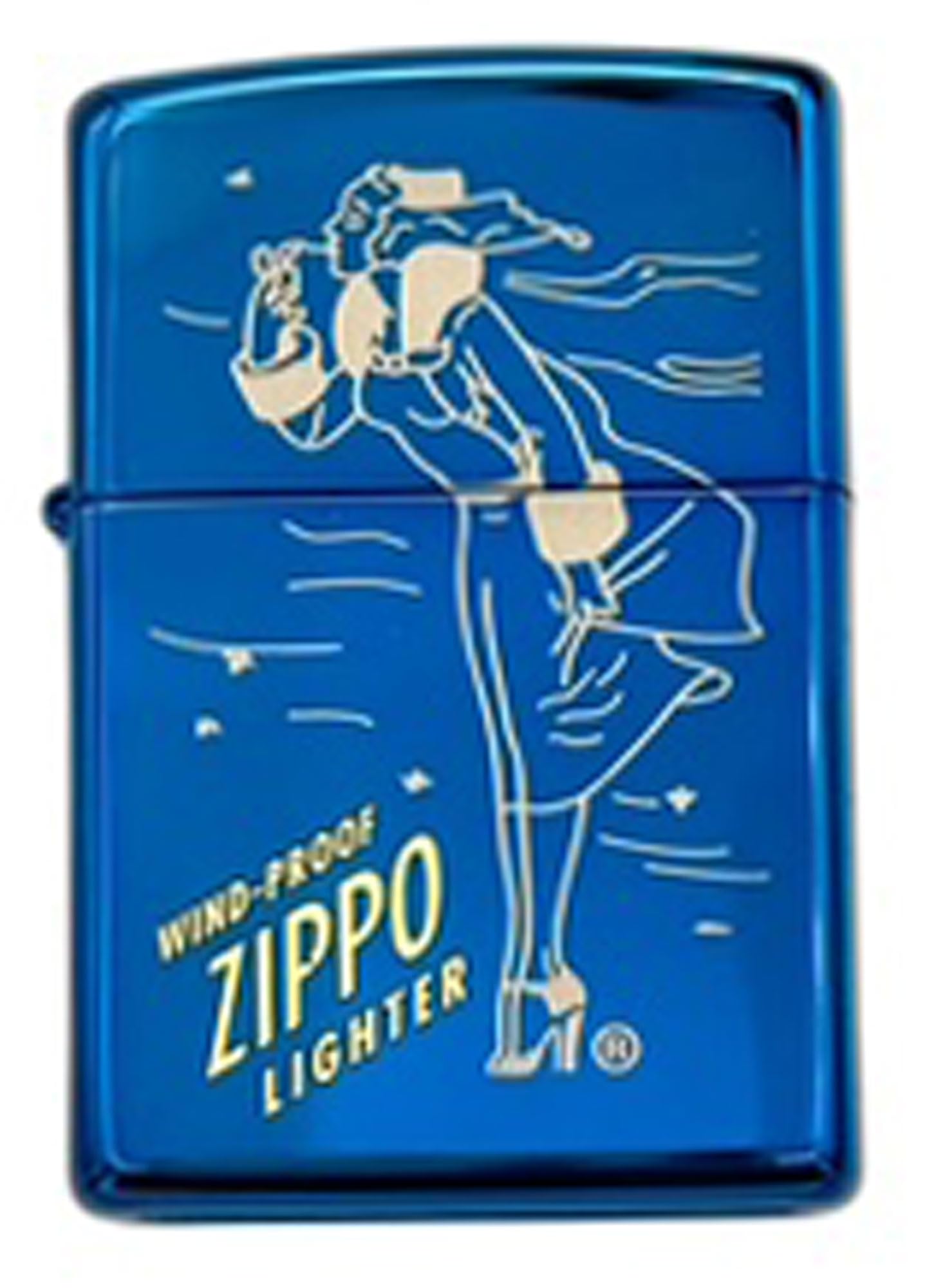 Custom Personalized Zippo Classic Windy Girl Windproof Oil Lighters - Engraving - Christmas, Halloween & Valentines Day Gift (High Polish Chrome)