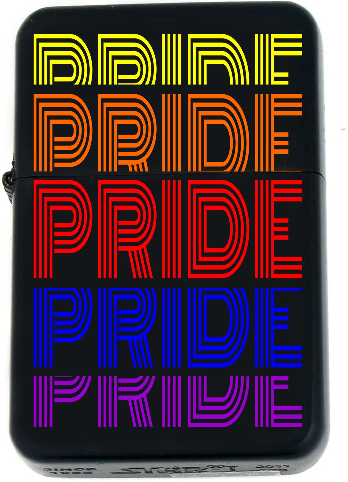 Custom s Infinity Matt Black Lighter! Personalize Lighter with LGBTQ Rainbow Pride and Text (PD-14) - Christmas, Halloween & Valentines Day Gift