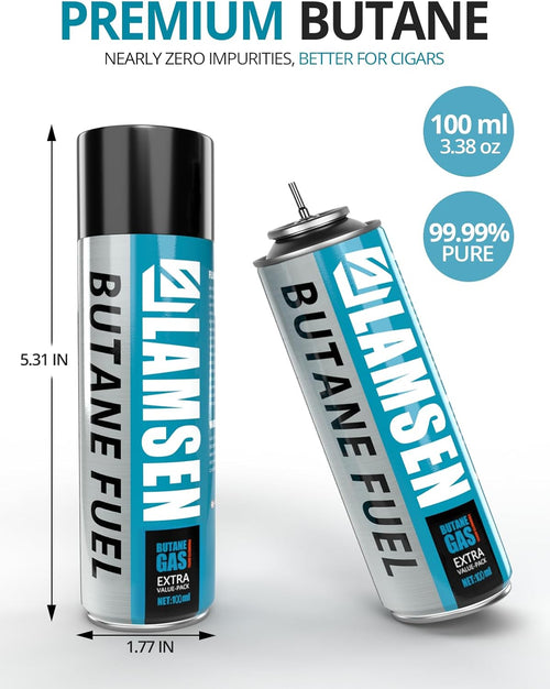 Butane Refill - 100ml, Butane Fuel for Torch Lighter, Butane Canister for Torch Lighter, Butane Fuel Gas for Cooking, Camping and Welding