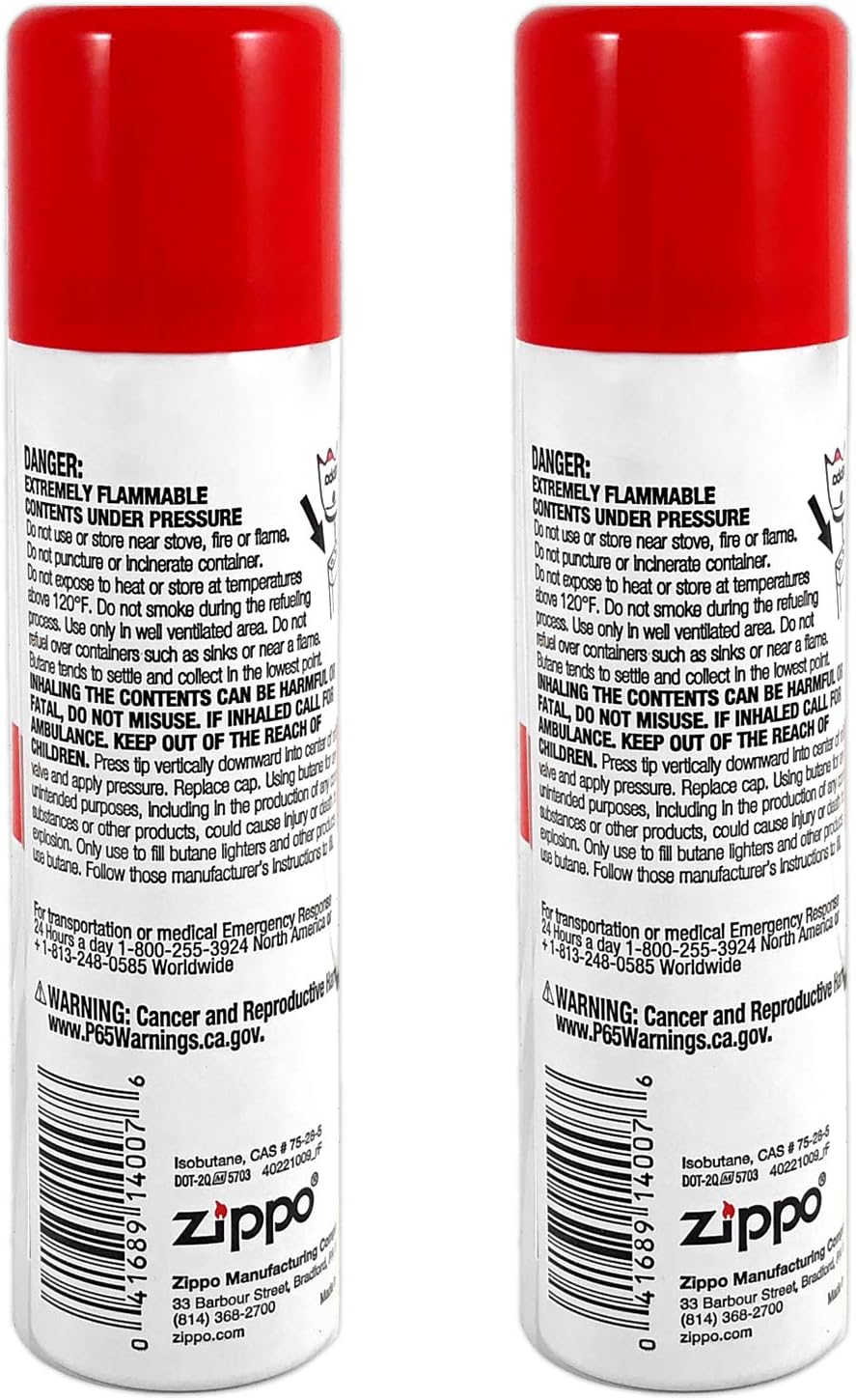 Zippo Butane Fuel Refill – Premium High-Purity for Lighters, Torches & Inserts – Clean Burning, Consistent Flame, Reliable Performance, Made in USA, 75ml 2-Pack