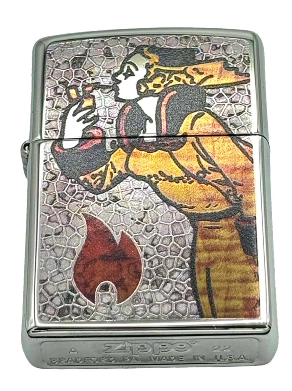 Custom Personalized Zippo Classic Windy Girl Windproof Oil Lighters - Engraving - Christmas, Halloween & Valentines Day Gift (High Polish Chrome)