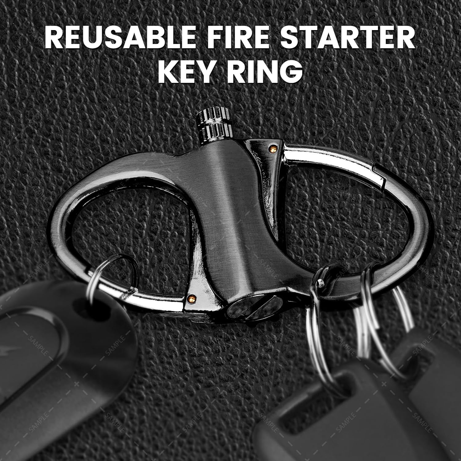 Keychain Lighter,Permanent Match,Permanent Match Keychains,Reusable Fire Starter Key Ring, Hidden Forever Lighter Keychain,For Outdoor Survival Gift for Men,Mini Waterproof Lighters